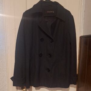 Black Double-Breasted Peacoat